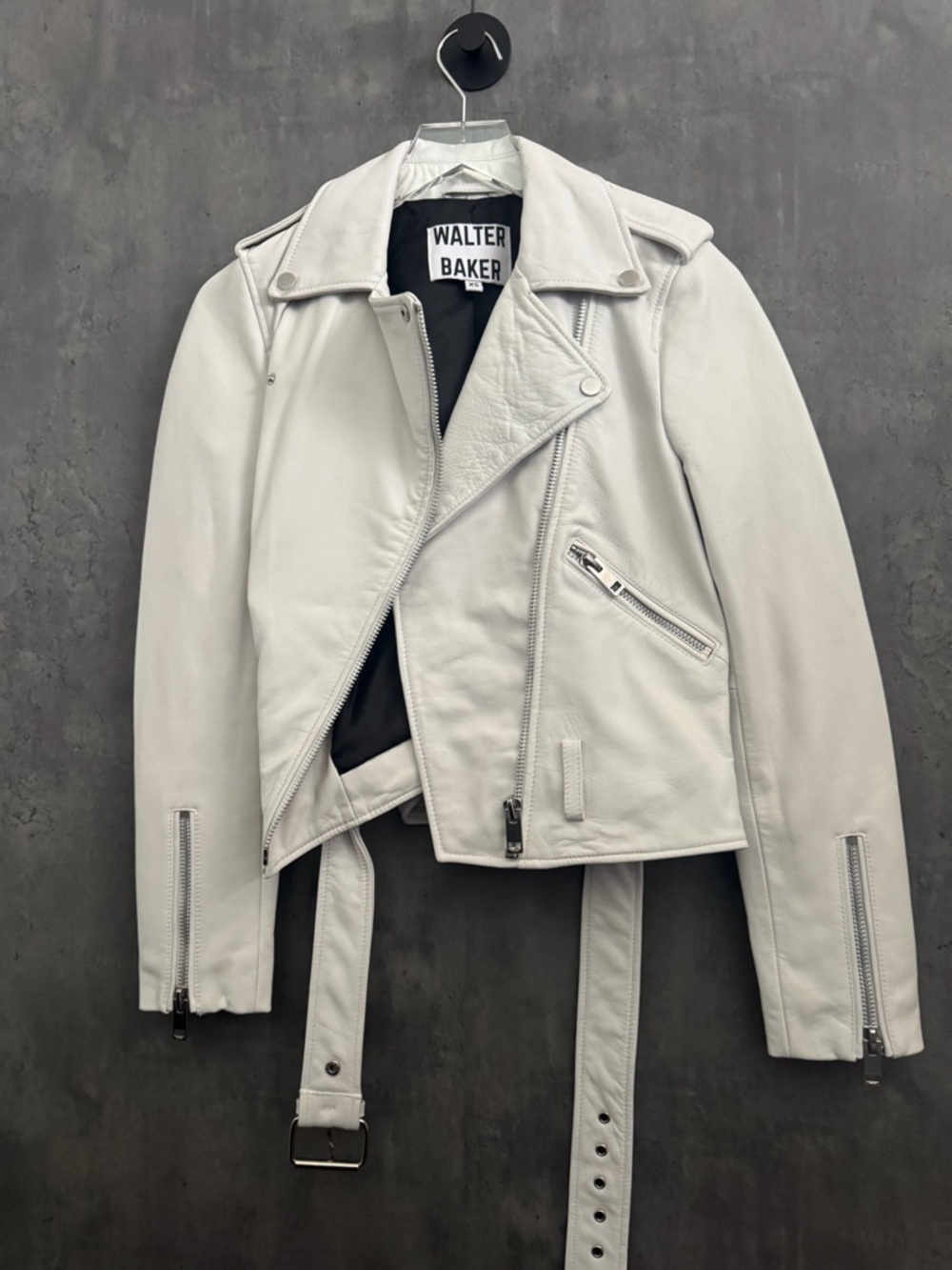 Walter Baker white leather jacket XS B2530